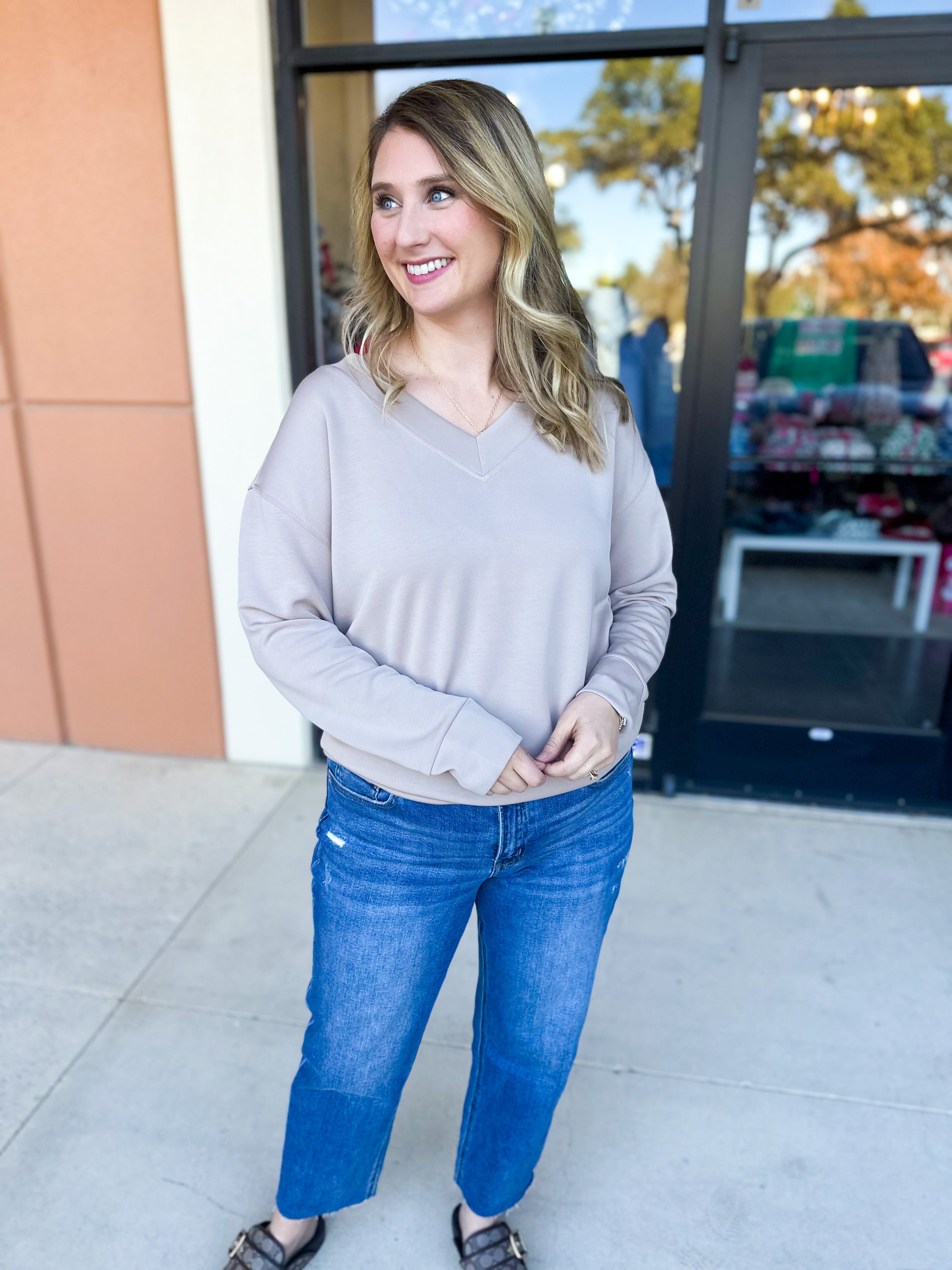 Mary Square - Hazel Long Sleeve - Sandy Mink-210 Casual Blouses-MARY SQUARE-July & June Women's Fashion Boutique Located in San Antonio, Texas