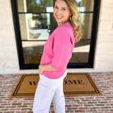 The Go-To Girl Sweater Top - Pink-230 Sweaters/Cardis-ENTRO-July & June Women's Fashion Boutique Located in San Antonio, Texas