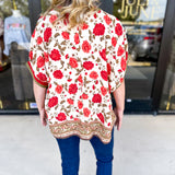 Fall Garden Blouse - Ecru-200 Fashion Blouses-ENTRO-July & June Women's Fashion Boutique Located in San Antonio, Texas