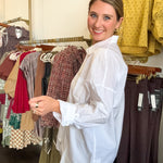 Everyday Cotton White Button Down Shirt-200 Fashion Blouses-BE COOL-July & June Women's Fashion Boutique Located in San Antonio, Texas