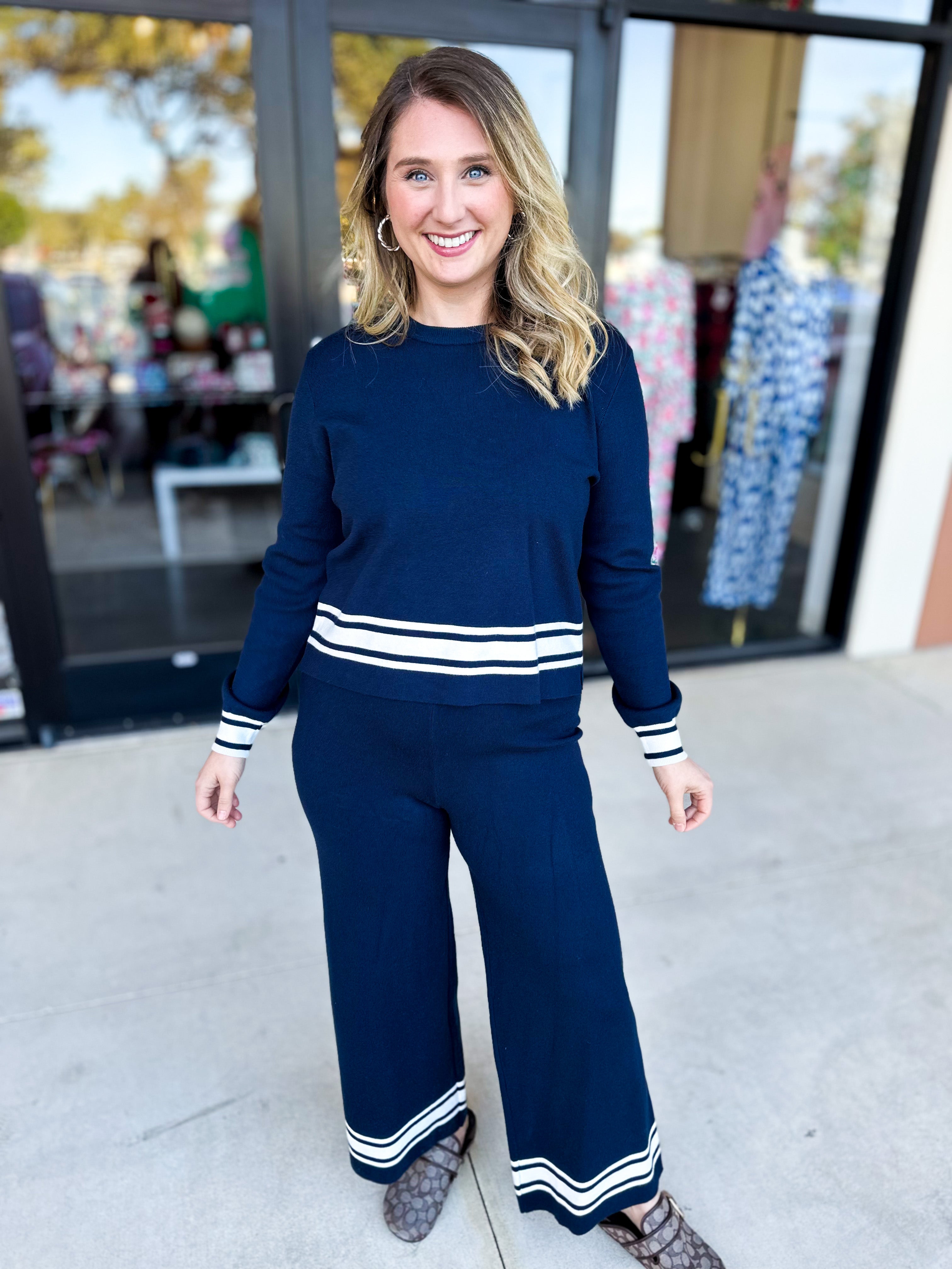 Sporty Knit Set-300 Athleisure/Lounge-SKIES ARE BLUE-July & June Women's Fashion Boutique Located in San Antonio, Texas