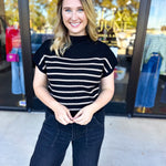 Pink Friday Doorbuster - Mock Neck Knit Sweater Top - Black - ONLINE-PINK FRIDAY DOORBUSTERS-BLU PEPPER-July & June Women's Fashion Boutique Located in San Antonio, Texas