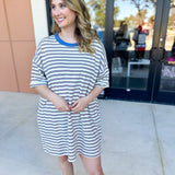 Oversized T-Shirt Mini Dress - Cream-510 Mini-VEVERET CLOTHING-July & June Women's Fashion Boutique Located in San Antonio, Texas