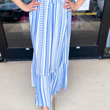 Mary Square - Blue Skylar Midi Skirt-410 Shorts/Skirts-MARY SQUARE-July & June Women's Fashion Boutique Located in San Antonio, Texas