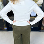 Long Sleeve Sweater Top - Cream-230 Sweaters/Cardis-ENTRO-July & June Women's Fashion Boutique Located in San Antonio, Texas