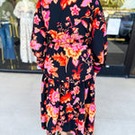 Bold Paisley Floral Print Midi Dress-500 Midi-JODIFL-July & June Women's Fashion Boutique Located in San Antonio, Texas