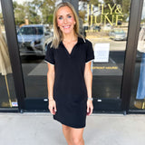 Modal Athletic Mini Dress - Black-510 Mini-SKIES ARE BLUE-July & June Women's Fashion Boutique Located in San Antonio, Texas