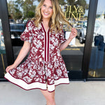 The Layla Mini Dress - Burgundy-510 Mini-ENTRO-July & June Women's Fashion Boutique Located in San Antonio, Texas