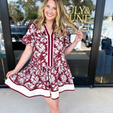 The Layla Mini Dress - Burgundy-510 Mini-ENTRO-July & June Women's Fashion Boutique Located in San Antonio, Texas