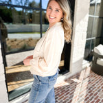 Cream Embroidered Peasant Blouse-200 Fashion Blouses-ABLE-July & June Women's Fashion Boutique Located in San Antonio, Texas