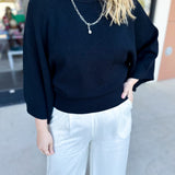 Fall's Favorite Sweater Top - Black-230 Sweaters/Cardis-FATE-July & June Women's Fashion Boutique Located in San Antonio, Texas