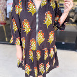 THML - Black Floral Mini Dress-510 Mini-THML-July & June Women's Fashion Boutique Located in San Antonio, Texas