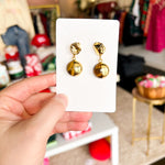Easton Elle - Tigers Eye Round Earrings-110 Jewelry & Hair-Easton Elle-July & June Women's Fashion Boutique Located in San Antonio, Texas
