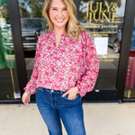 Mary Square - Brianna Pink Blouse-200 Fashion Blouses-MARY SQUARE-July & June Women's Fashion Boutique Located in San Antonio, Texas