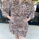 Brown Leopard Mini Dress-510 Mini-FATE-July & June Women's Fashion Boutique Located in San Antonio, Texas