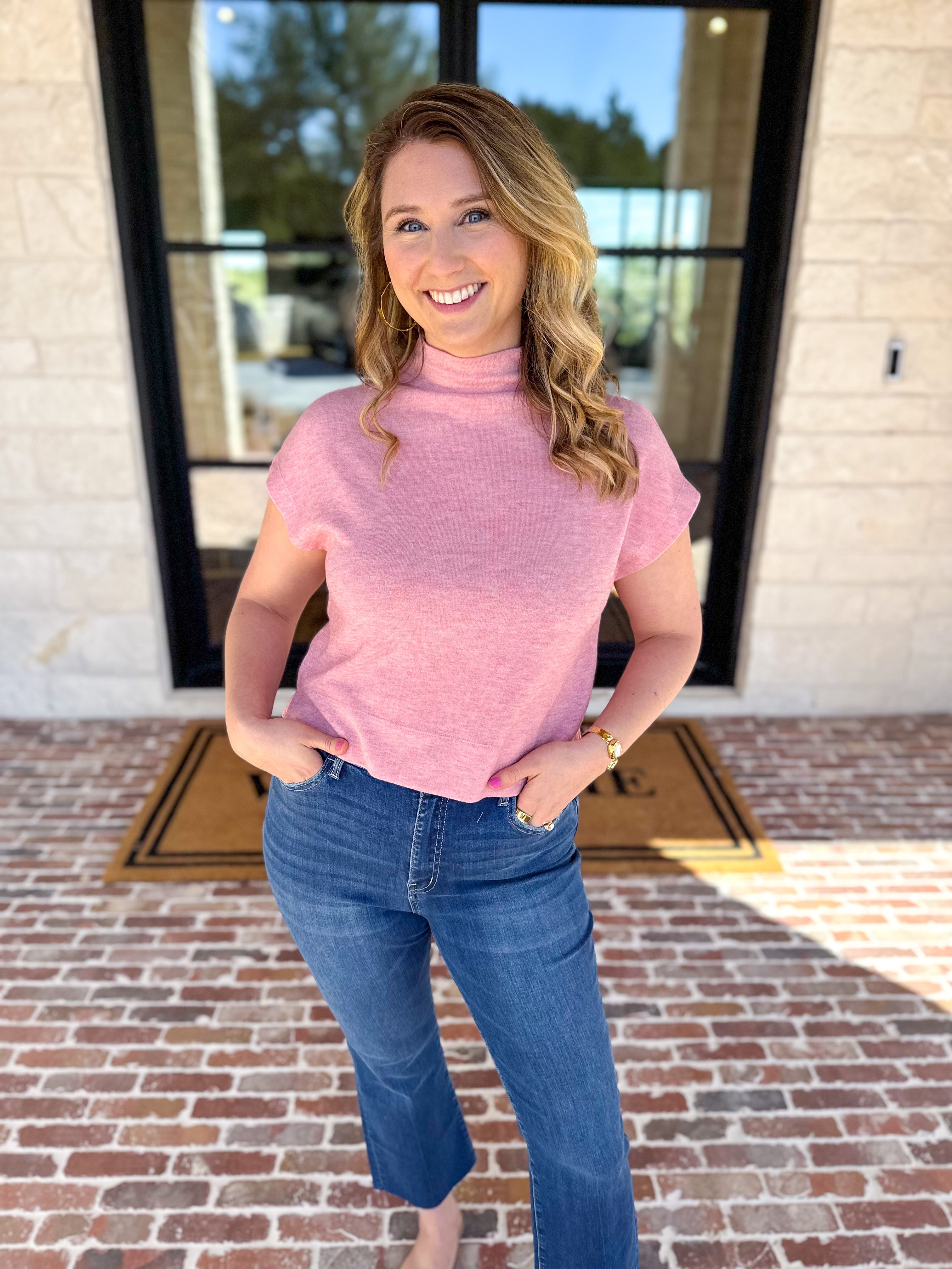 Soft Bloom Everyday Knit Top - Light Pink-230 Sweaters/Cardis-ENTRO-July & June Women's Fashion Boutique Located in San Antonio, Texas