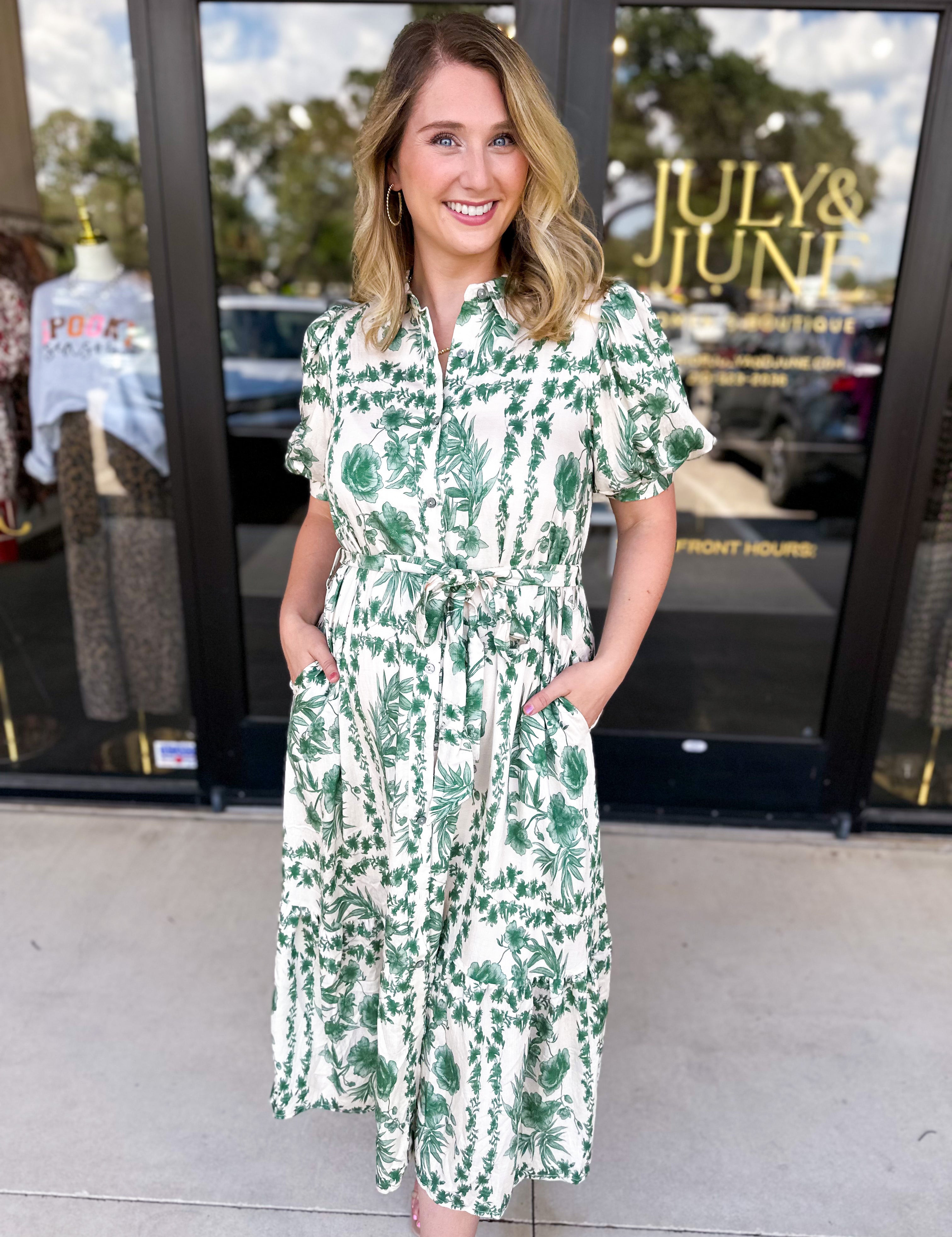 The Juniper Midi Dress-500 Midi-ENTRO-July & June Women's Fashion Boutique Located in San Antonio, Texas