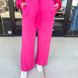 Soft Modal Lounge Pants - Fuchsia Pink-300 Athleisure/Lounge-SKIES ARE BLUE-July & June Women's Fashion Boutique Located in San Antonio, Texas