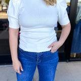 Pink Friday Doorbuster - Chic Short Sleeve Sweater Top - Ivory - ONLINE-PINK FRIDAY DOORBUSTERS-ZENANA-July & June Women's Fashion Boutique Located in San Antonio, Texas