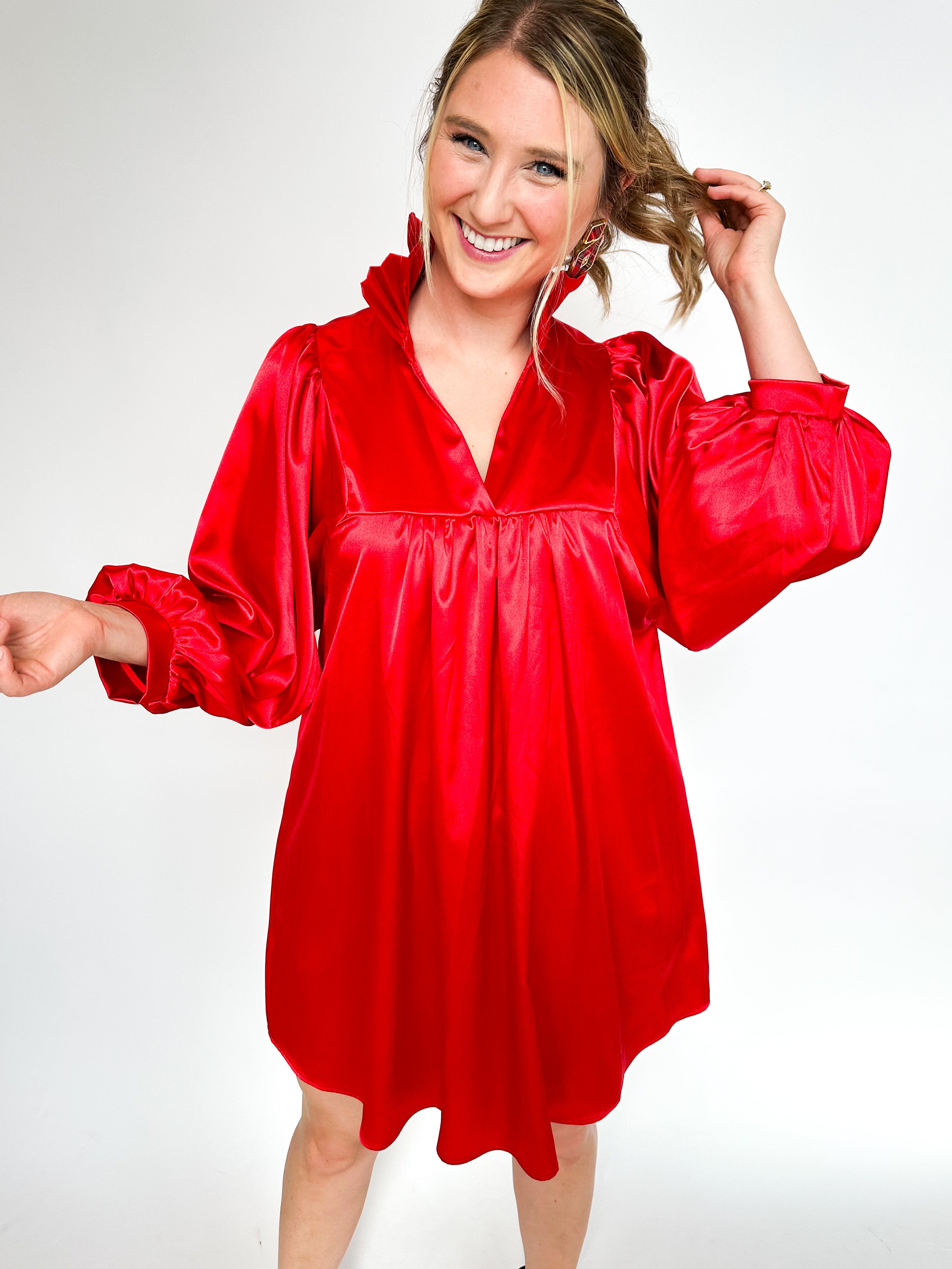Best Dressed Mini Dress - Cherry Red-510 Mini-ADRIENNE-July & June Women's Fashion Boutique Located in San Antonio, Texas