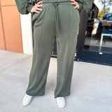 Soft Modal Lounge Pants - Dark Olive-300 Athleisure/Lounge-SKIES ARE BLUE-July & June Women's Fashion Boutique Located in San Antonio, Texas
