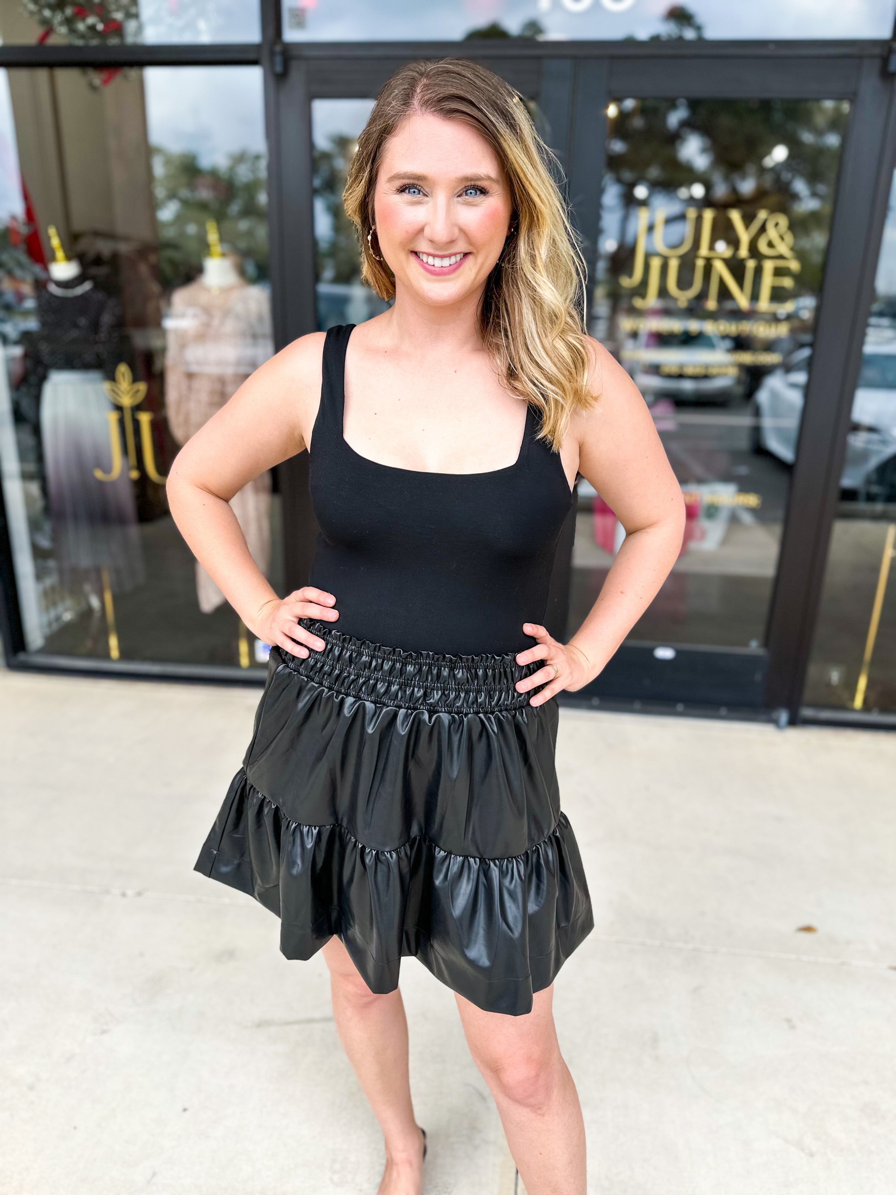 Classic Black Bodysuit-200 Fashion Blouses-ALLIE ROSE-July & June Women's Fashion Boutique Located in San Antonio, Texas