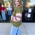 Mary Square - Pippa Green Cardigan-230 Sweaters/Cardis-MARY SQUARE-July & June Women's Fashion Boutique Located in San Antonio, Texas
