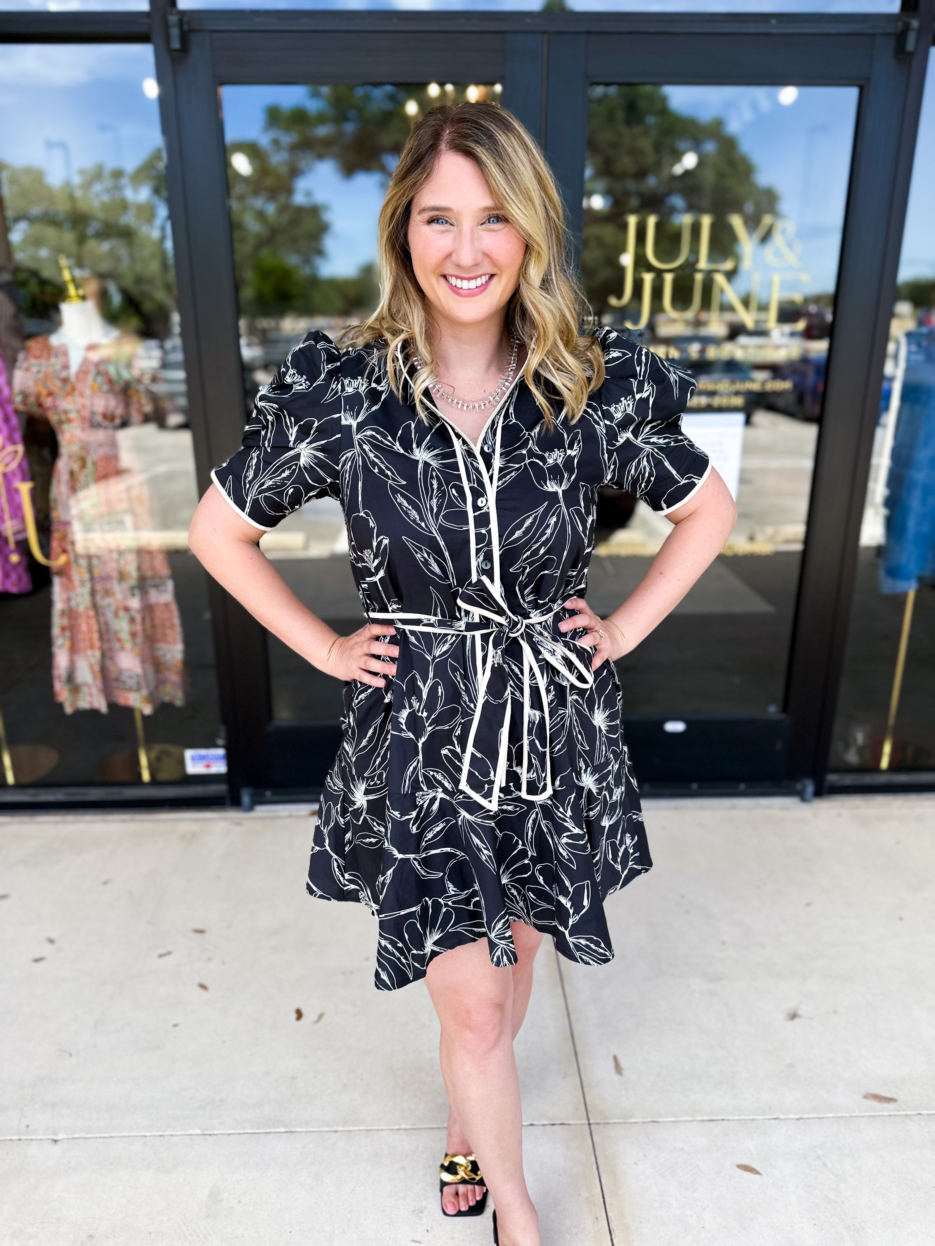 The Faith Floral Mini Dress-510 Mini-ENTRO-July & June Women's Fashion Boutique Located in San Antonio, Texas