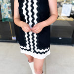Black Ric Rac Mini Dress-510 Mini-ENTRO-July & June Women's Fashion Boutique Located in San Antonio, Texas