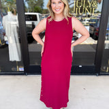 Casual Chic Midi Dress - Cherry-500 Midi-ENTRO-July & June Women's Fashion Boutique Located in San Antonio, Texas