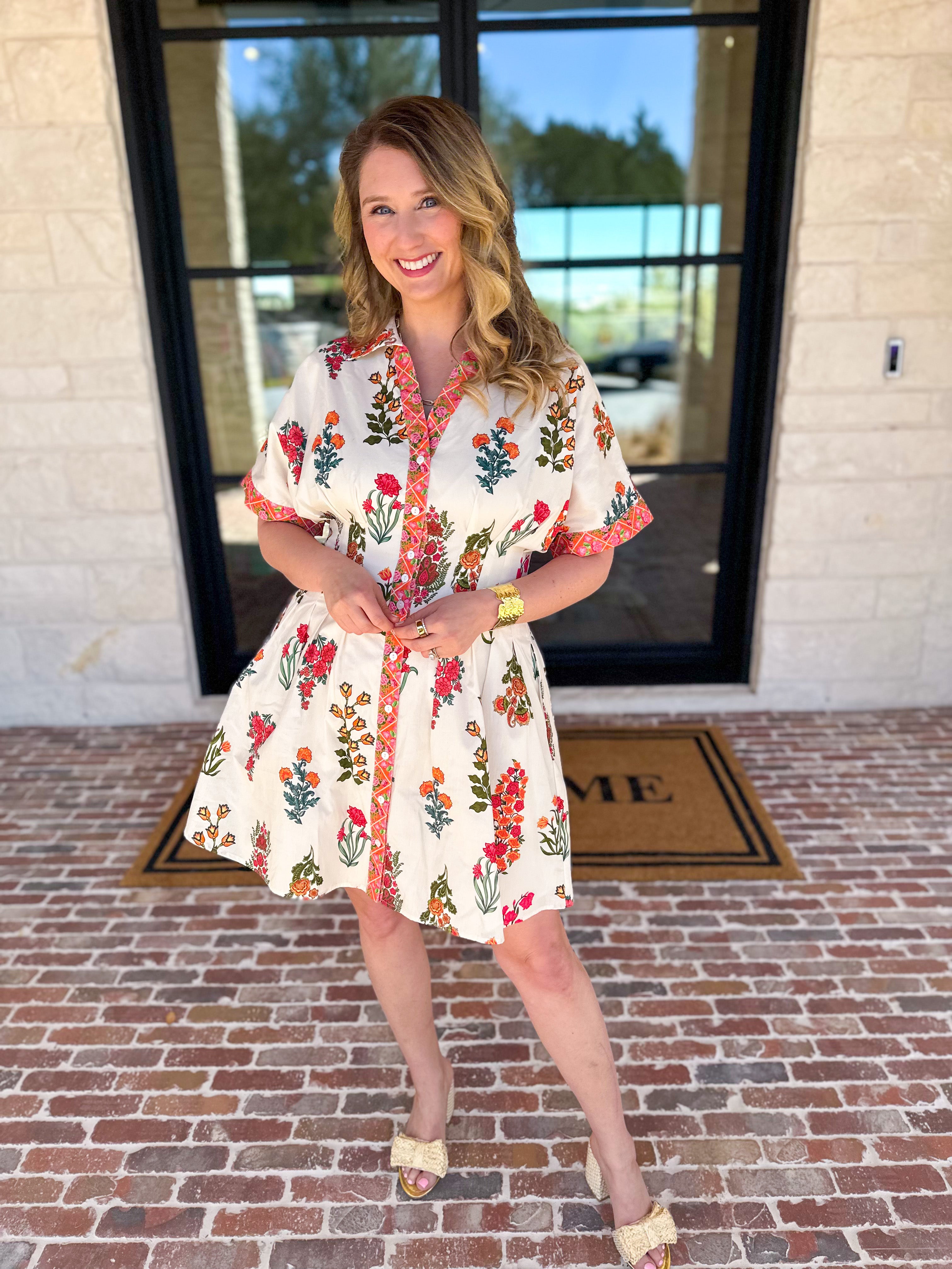 THML - The Elle Floral Mini Dress-510 Mini-THML-July & June Women's Fashion Boutique Located in San Antonio, Texas