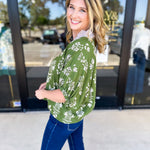 The Frankie Blouse - Olive-200 Fashion Blouses-ENTRO-July & June Women's Fashion Boutique Located in San Antonio, Texas