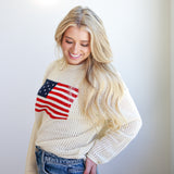 American Vintage Knit Sweater Top - Cream-230 Sweaters/Cardis-JODIFL-July & June Women's Fashion Boutique Located in San Antonio, Texas