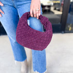Autumn Woven Genuine Suede Leather Clutch - Wine-130 ACCESSORIES-Moda Luxe-July & June Women's Fashion Boutique Located in San Antonio, Texas