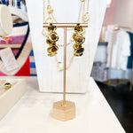 Easton Elle - Paradise Pearl Hoop Earrings - Tigers Eye-110 Jewelry & Hair-Easton Elle-July & June Women's Fashion Boutique Located in San Antonio, Texas