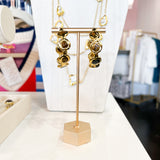 Easton Elle - Paradise Pearl Hoop Earrings - Tigers Eye-110 Jewelry & Hair-Easton Elle-July & June Women's Fashion Boutique Located in San Antonio, Texas