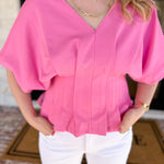 Elevated Chic Top - Pink-200 Fashion Blouses-ENTRO-July & June Women's Fashion Boutique Located in San Antonio, Texas