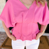 Elevated Chic Top - Pink-200 Fashion Blouses-ENTRO-July & June Women's Fashion Boutique Located in San Antonio, Texas