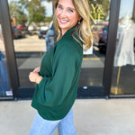 Everyday Comfy Long Sleeve - Pine Green-210 Casual Blouses-JODIFL-July & June Women's Fashion Boutique Located in San Antonio, Texas