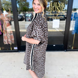 Leopard Caftan Midi Dress - Grey-500 Midi-ENTRO-July & June Women's Fashion Boutique Located in San Antonio, Texas