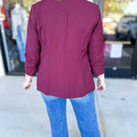 The Blair Blazer - Wine-600 Outerwear-SKIES ARE BLUE-July & June Women's Fashion Boutique Located in San Antonio, Texas