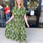 The Kailey Midi Dress - Olive-500 Midi-ENTRO-July & June Women's Fashion Boutique Located in San Antonio, Texas