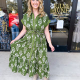 The Kailey Midi Dress - Olive-500 Midi-ENTRO-July & June Women's Fashion Boutique Located in San Antonio, Texas