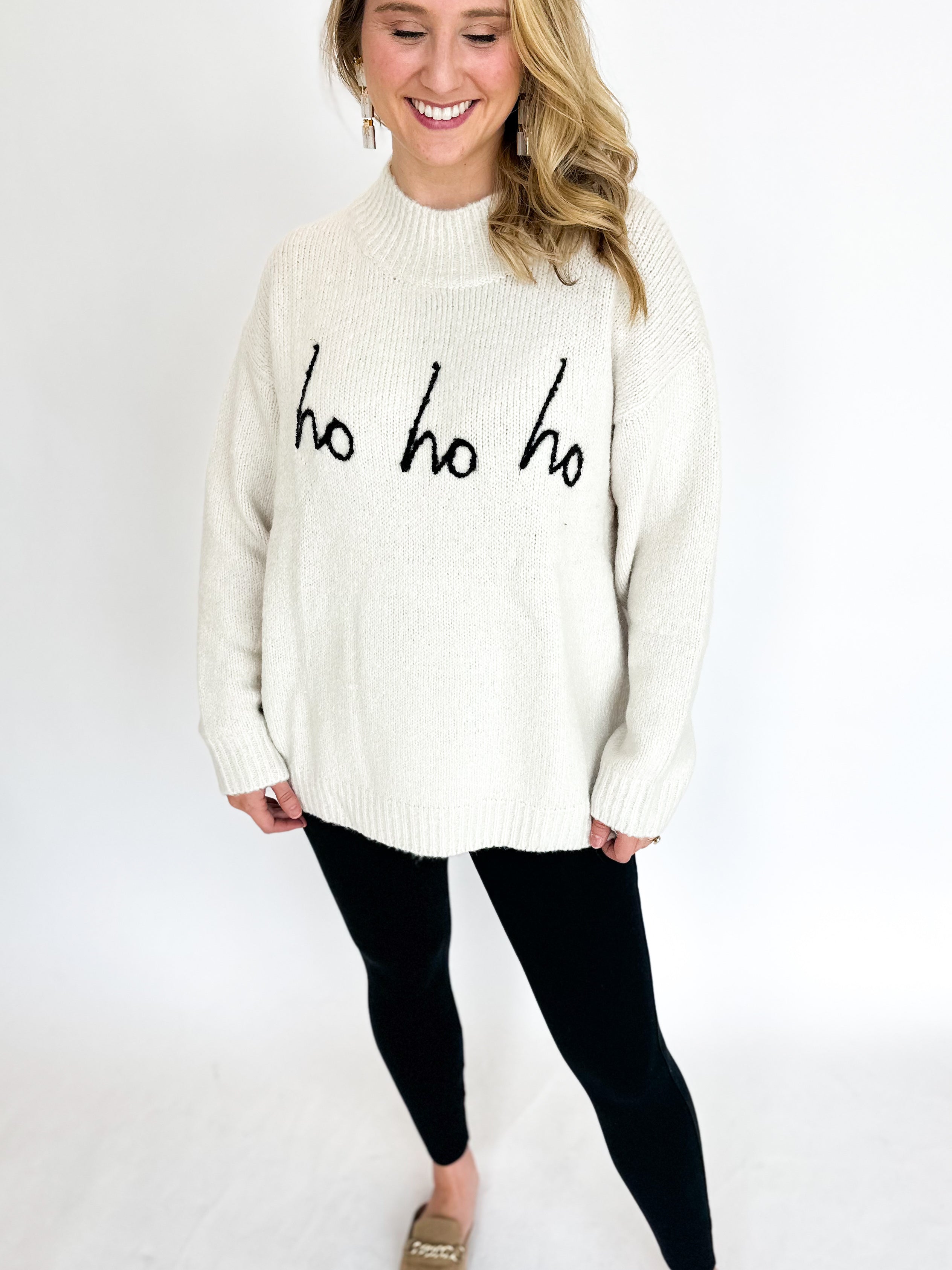 Vintage HO HO HO Sweater Top-230 Sweaters/Cardis-GILLI CLOTHING-July & June Women's Fashion Boutique Located in San Antonio, Texas