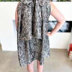 Olive Floral High Neck Mini Dress-510 Mini-FATE-July & June Women's Fashion Boutique Located in San Antonio, Texas