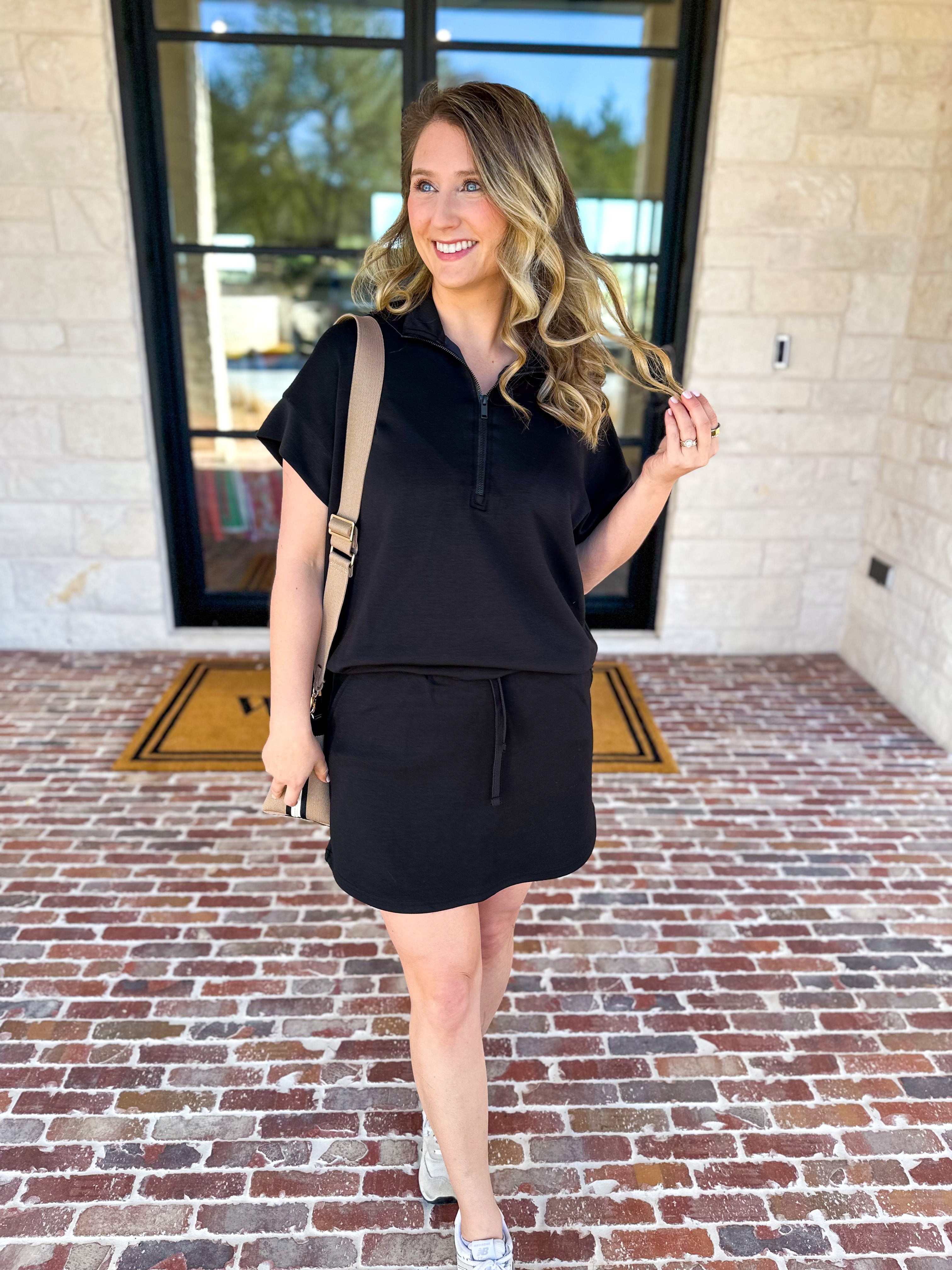 Weekend Traveler Skort Set - Black-300 Athleisure/Lounge-RAE MODE-July & June Women's Fashion Boutique Located in San Antonio, Texas