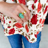 Easton Elle - Irregular Green Ring-110 Jewelry & Hair-Easton Elle-July & June Women's Fashion Boutique Located in San Antonio, Texas