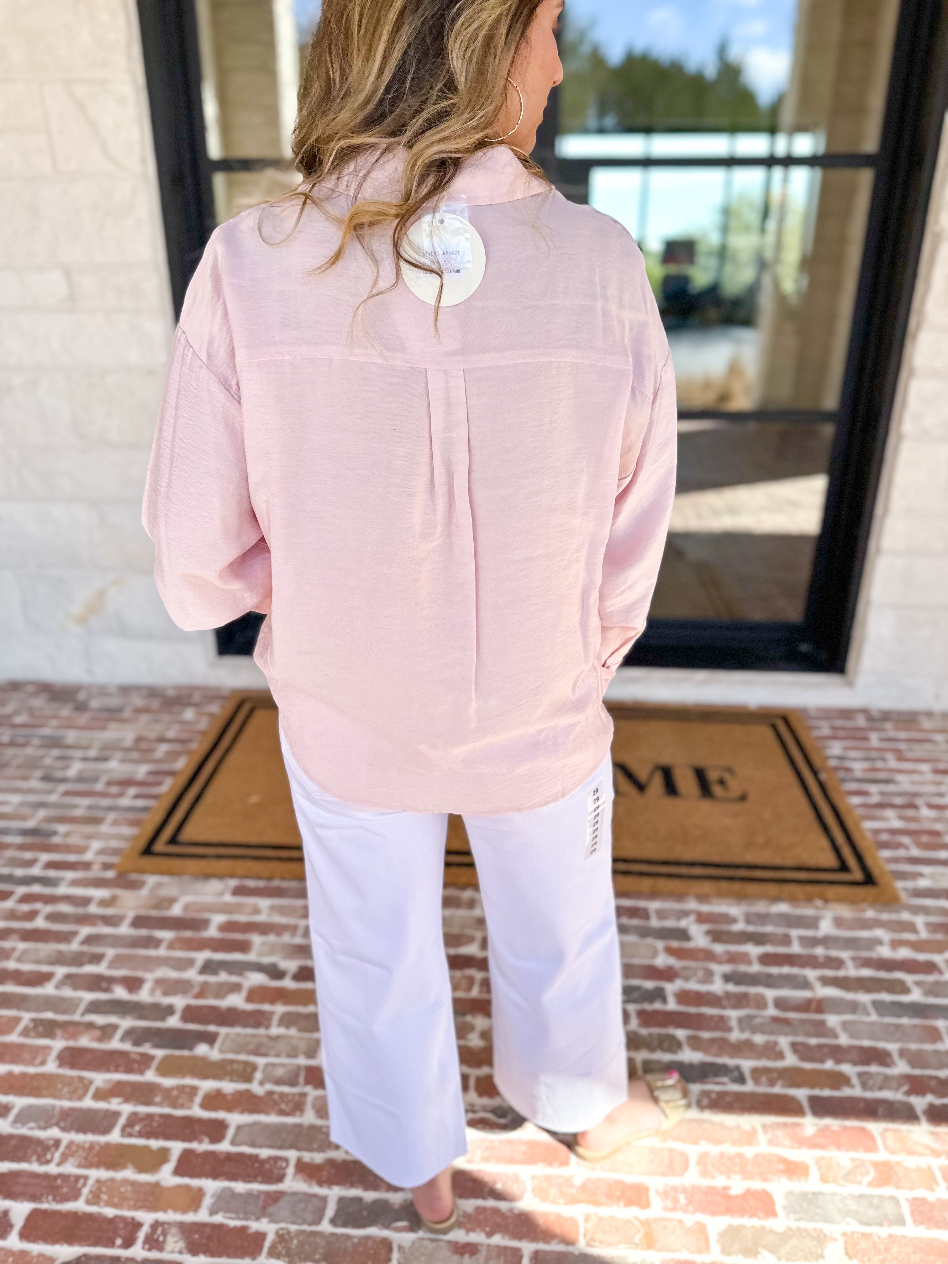 Bow Detailed Blouse - Pink-200 Fashion Blouses-IN FEBRUARY-July & June Women's Fashion Boutique Located in San Antonio, Texas