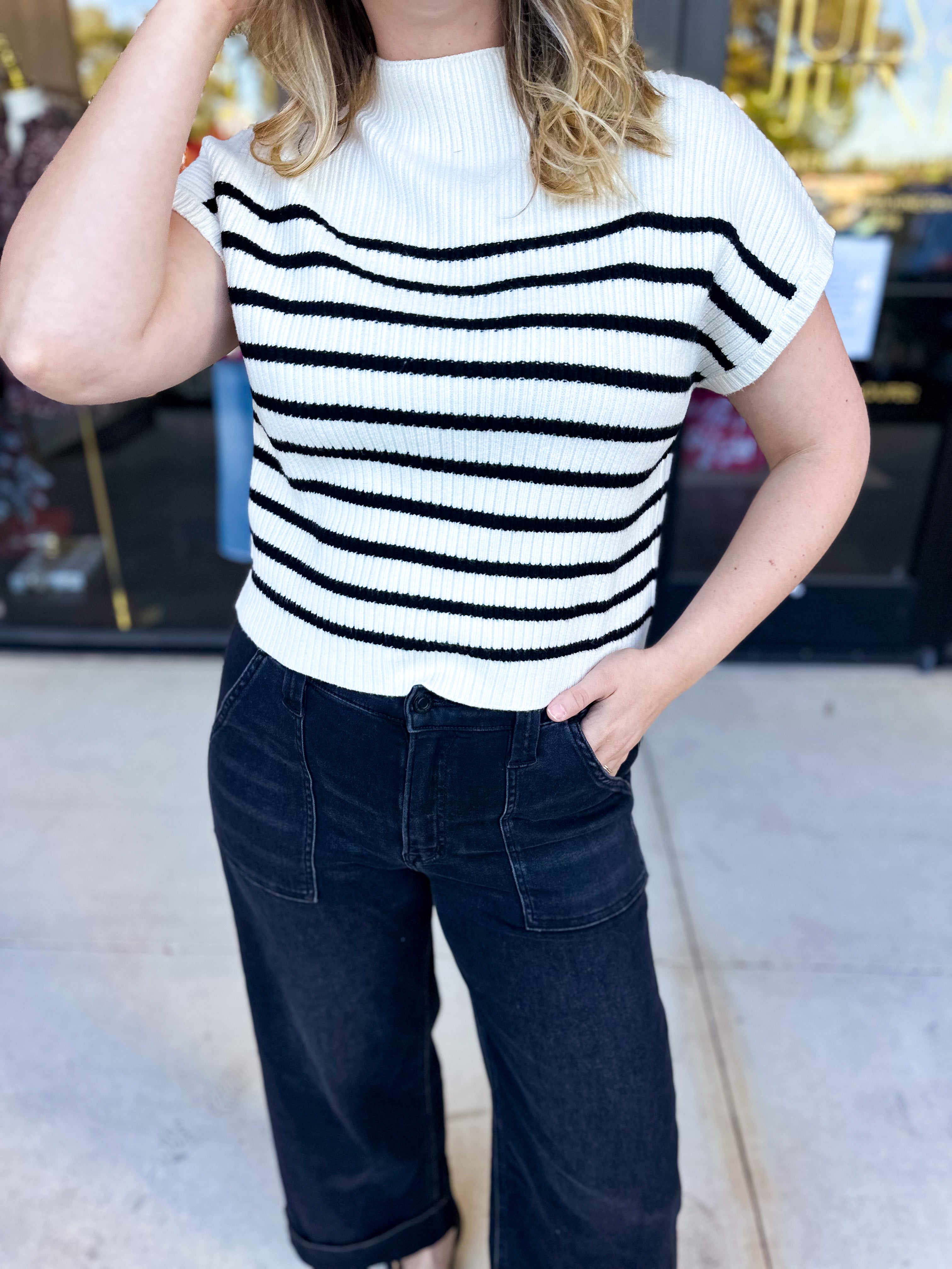 Pink Friday Doorbuster - Mock Neck Knit Sweater Top - Ivory - IN STORE-PINK FRIDAY DOORBUSTERS-BLU PEPPER-July & June Women's Fashion Boutique Located in San Antonio, Texas