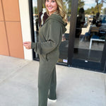 Soft Modal Hooded Jacket - Dark Olive-300 Athleisure/Lounge-SKIES ARE BLUE-July & June Women's Fashion Boutique Located in San Antonio, Texas